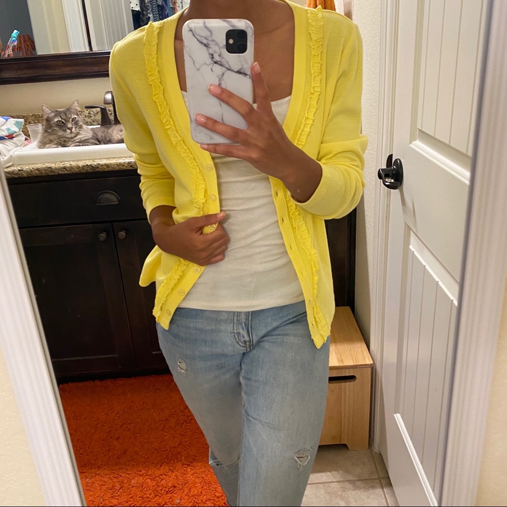 Bright Yellow Cotton Cardigan